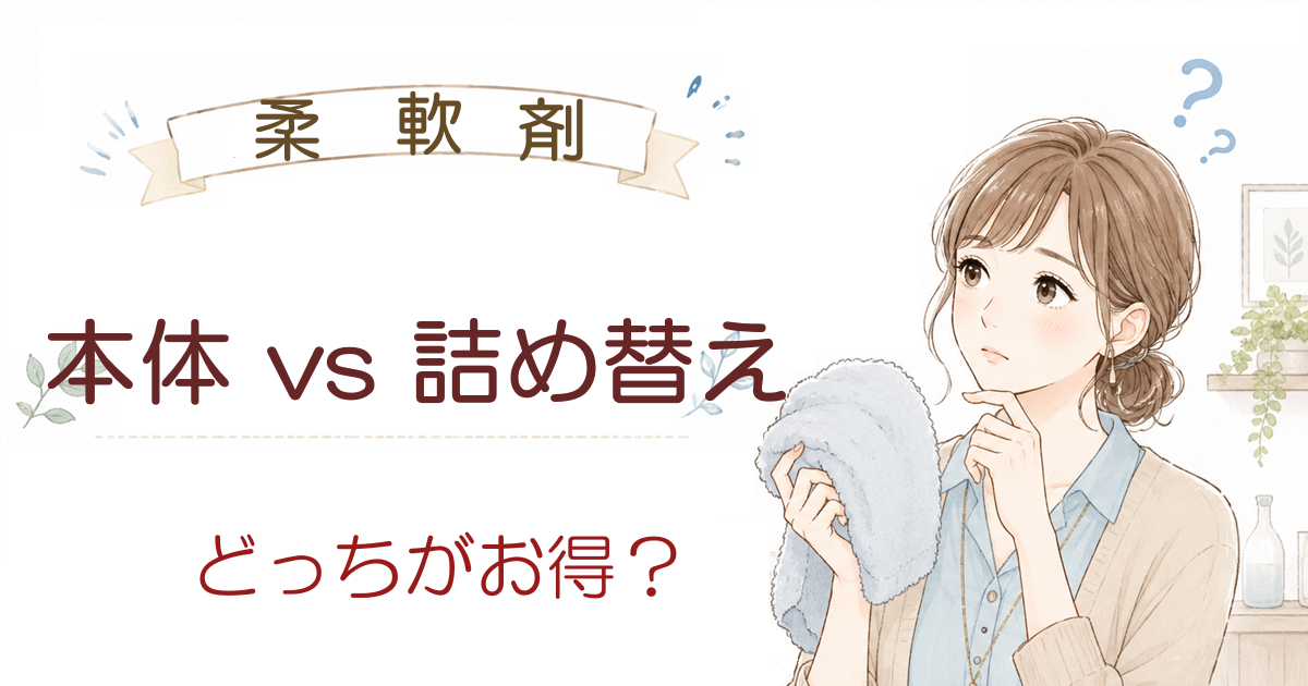 柔軟剤の本体と詰め替えはどちらがお得？